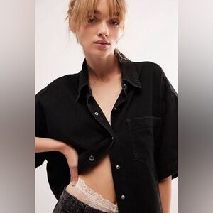 Agolde Intense Black Rona Box Shirt NWT